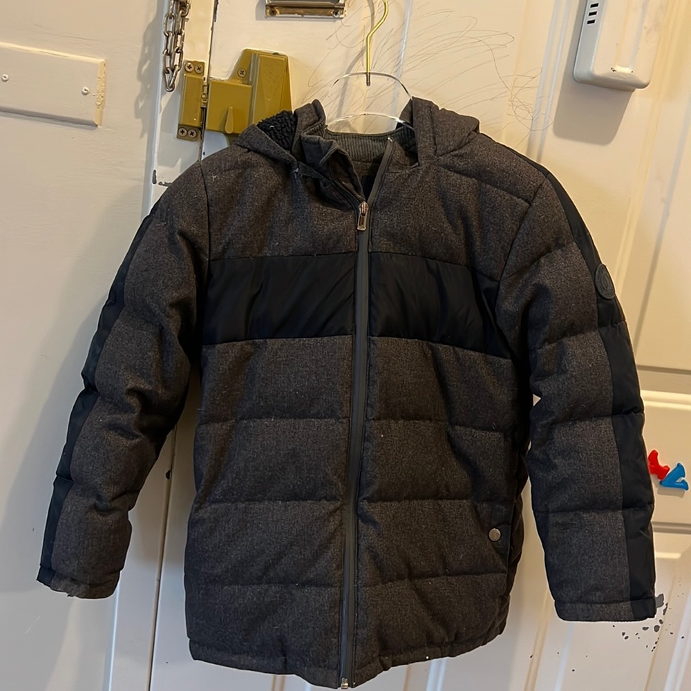 Jacadi Paris Boys gray winter coat puffer jacket. 100% down filled size 10